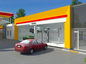 gas station scene day and night 3D Model