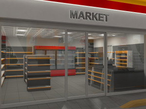 gas station scene day and night 3D Model