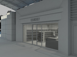 gas station scene day and night 3D Model