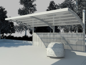 gas station scene day and night 3D Model