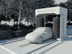 gas station scene day and night 3D Model