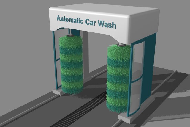 the simple automatic car wash machine 3D Model .c4d .max .obj .3ds .fbx .stl .blend 
