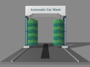 the simple automatic car wash machine 3D Model