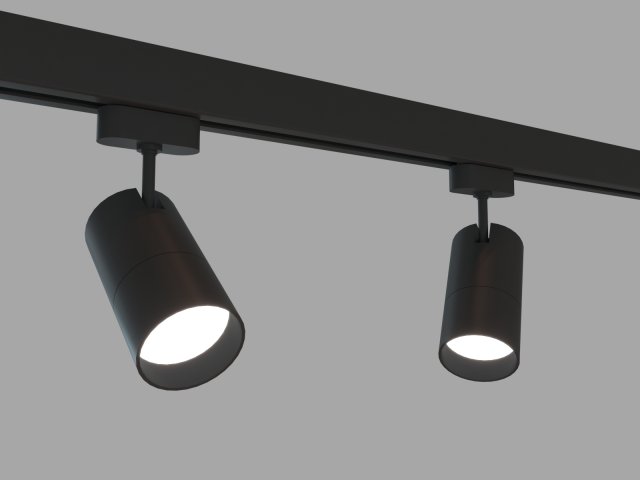 rigged lowpoly led track spot with photometric light low-poly Model 3D .c4d .max .obj .3ds .fbx .stl .blend 