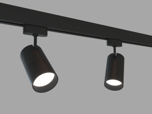 rigged lowpoly led track spot with photometric light low-poly 3D मॉडल