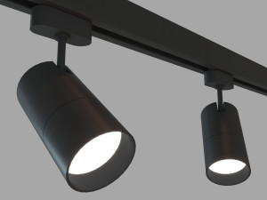 rigged lowpoly led track spot with photometric light low-poly Model 3D