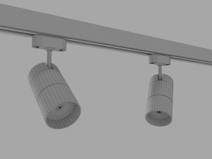 rigged lowpoly led track spot with photometric light low-poly Model 3D