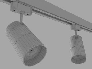 rigged lowpoly led track spot with photometric light low-poly Model 3D