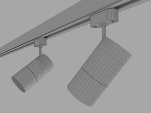 rigged lowpoly led track spot with photometric light low-poly Model 3D