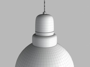 anthracite industrial pendant lamp with wooden detail 3D-Modell