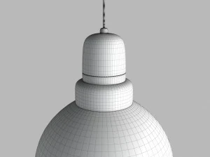 anthracite industrial pendant lamp with wooden detail 3D Model