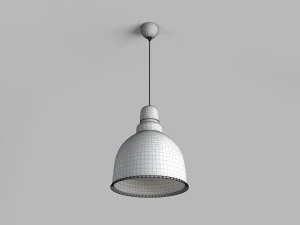 anthracite industrial pendant lamp with wooden detail 3D Model