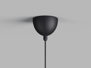 anthracite industrial pendant lamp with wooden detail 3D-Modell