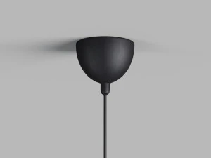 anthracite industrial pendant lamp with wooden detail 3D Model