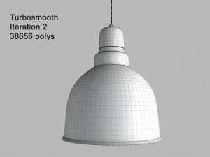 anthracite industrial pendant lamp with wooden detail 3D Model