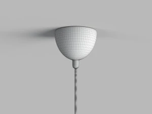 anthracite industrial pendant lamp with wooden detail 3D Model