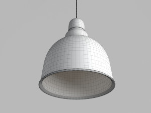 anthracite industrial pendant lamp with wooden detail 3D-Modell