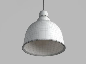 anthracite industrial pendant lamp with wooden detail 3D Model