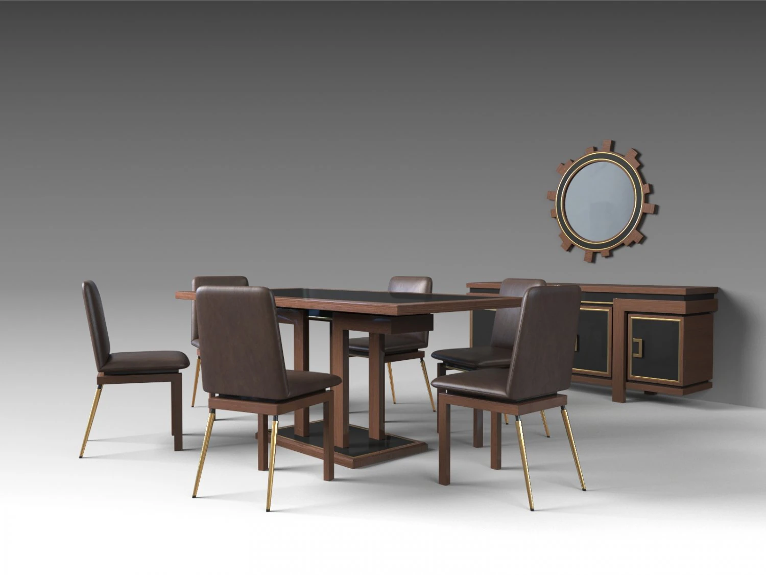 dining furniture set 2 3D Model .c4d .max .obj .3ds .fbx .stl .blend