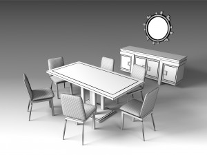 dining furniture set 2 3D Model