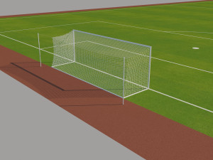 fifa standard football field low-poly 3D मॉडल