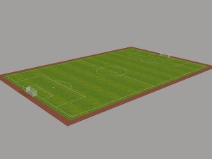 fifa standard football field low-poly 3D Model
