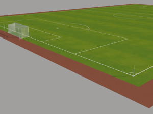 fifa standard football field low-poly 3D Model