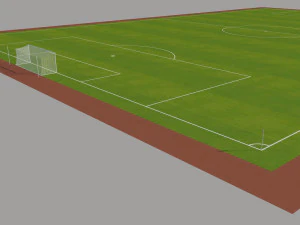 fifa standard football field low-poly 3D Model