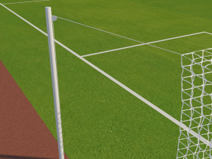 fifa standard football field low-poly 3D Model