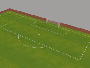fifa standard football field low-poly 3D Model
