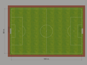 fifa standard football field low-poly 3D Model