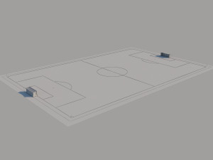 fifa standard football field low-poly 3D Model