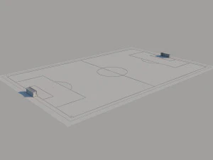 fifa standard football field low-poly 3D Model