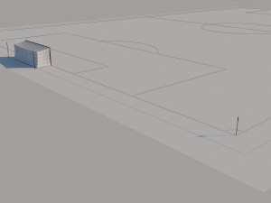fifa standard football field low-poly 3D Model
