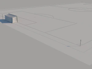 fifa standard football field low-poly 3D Model
