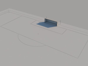fifa standard football field low-poly 3D Model