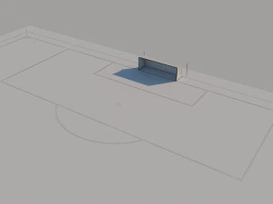 fifa standard football field low-poly 3D Model