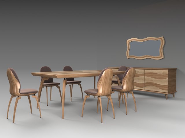 dining furniture set Modelo 3D .c4d .max .obj .3ds .fbx .stl .blend 