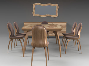 dining furniture set Modelo 3D