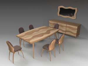 dining furniture set Modelo 3D