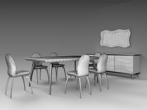 dining furniture set Modelo 3D