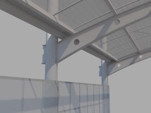 carport design with steel construction 3D Model