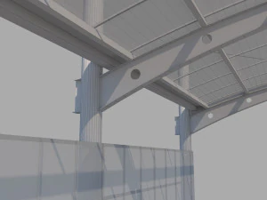carport design with steel construction 3D Model