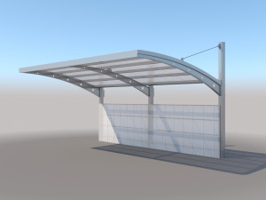 carport design with steel construction 3D Model