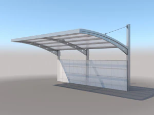 carport design with steel construction 3D Model