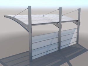 carport design with steel construction 3D Model