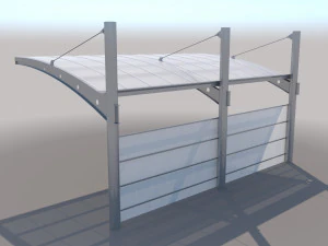 carport design with steel construction 3D Model