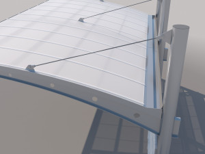 carport design with steel construction 3D Model