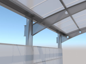 carport design with steel construction 3D Model