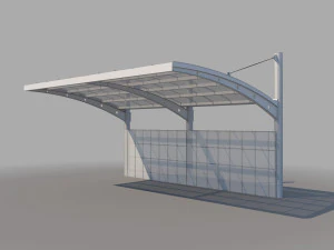 carport design with steel construction 3D Model
